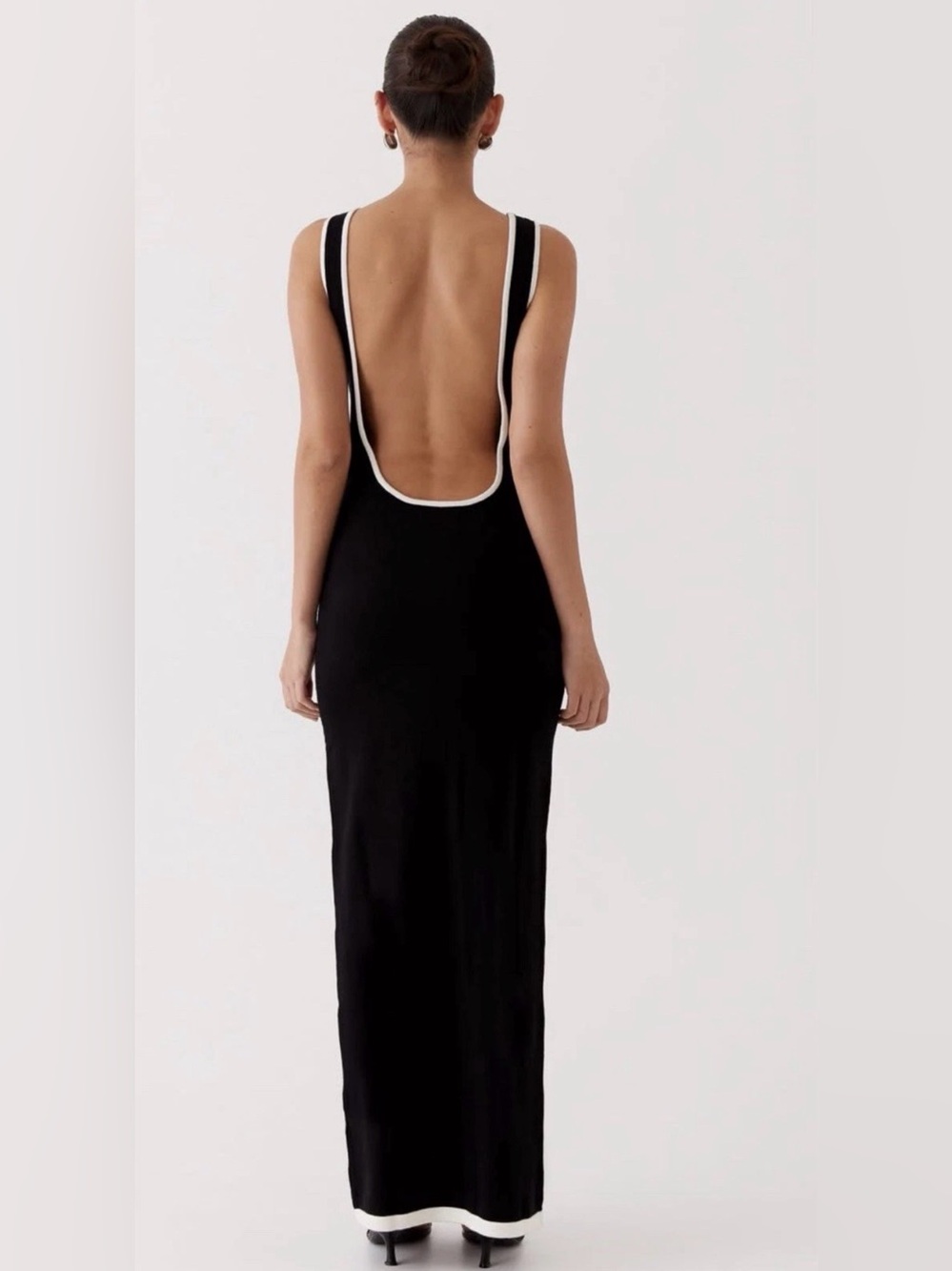 Peppermayo Knit Bodycon Tank Maxi Dress XS/S Colorblock Cutout Low Back Party - Picture 2 of 11